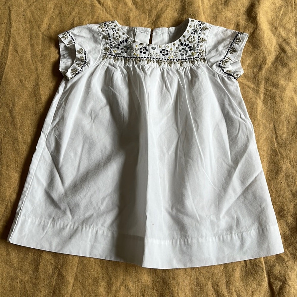 BONPOINT embroidered blouse / dress for 6m old